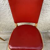 3 chairs in red Skaï
