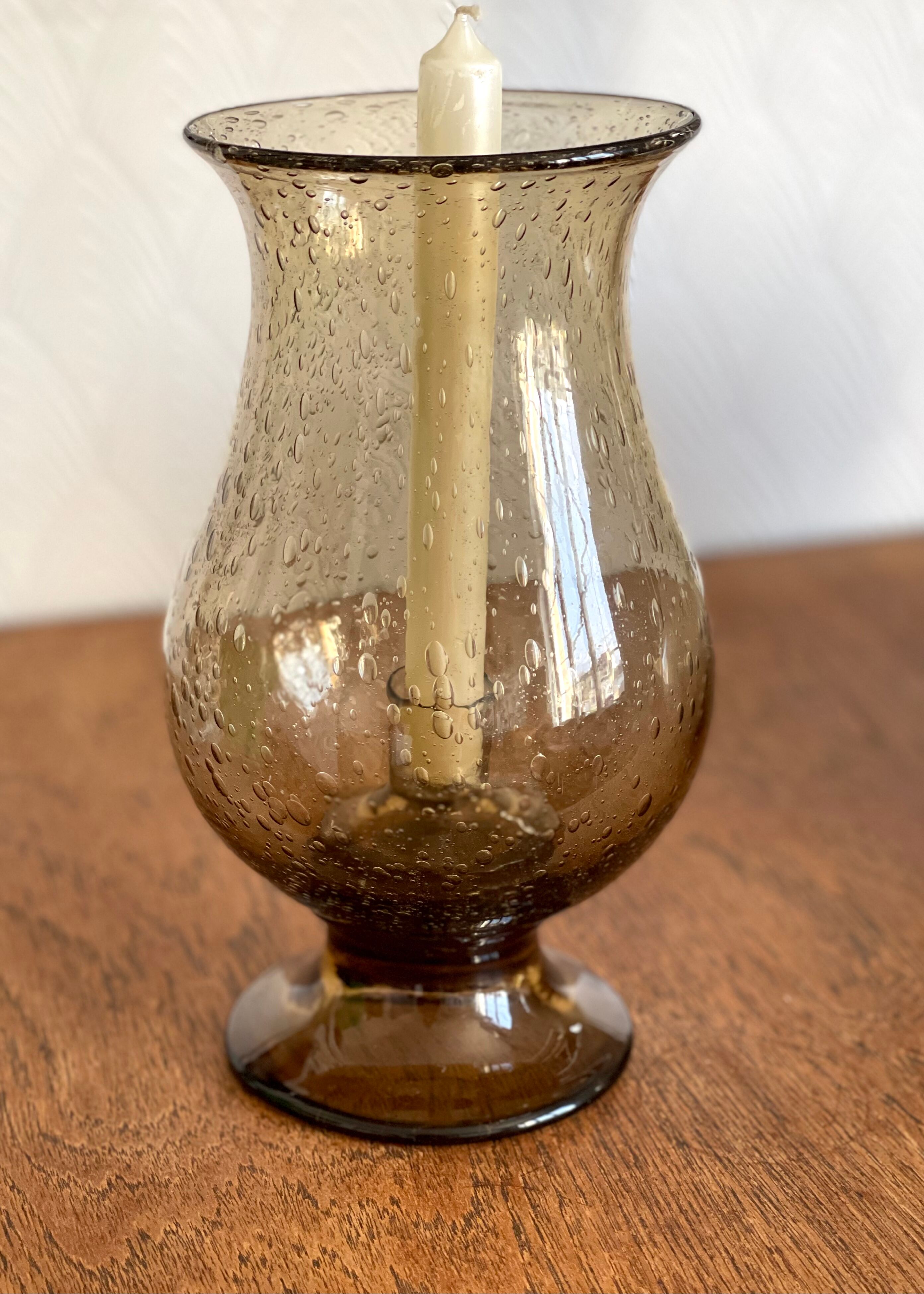 Bubbled glass candle holder 1970