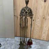 Louis XVI style gilt bronze fireplace set