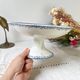 Vintage pedestal dish terre de fer hb&c balzac made in france