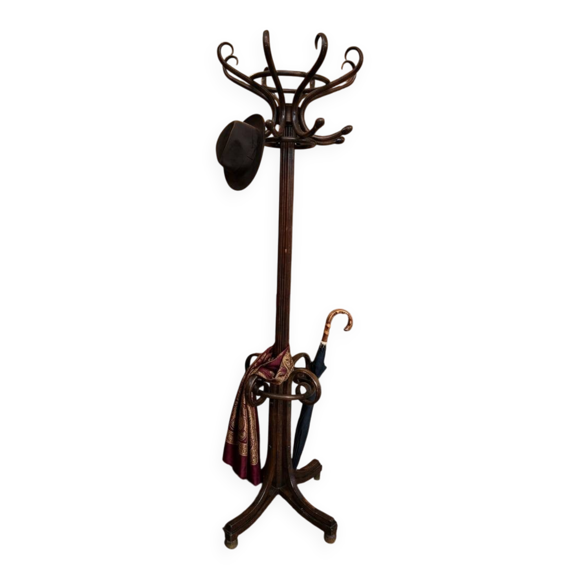 Elegante Appendiabiti a Colonna Stile Thonet