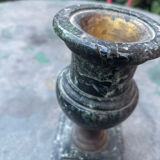 Pair of green marble vases