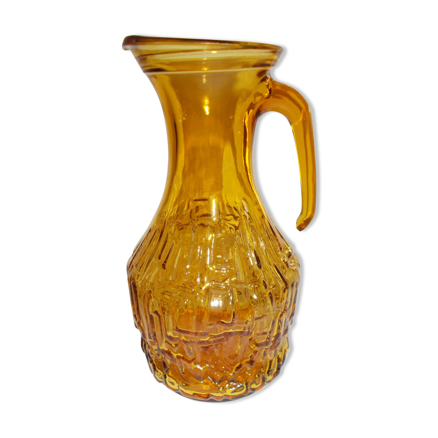 Vintage amber transparent glass decanter