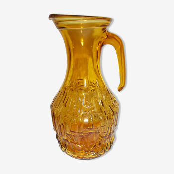 Vintage amber transparent glass decanter