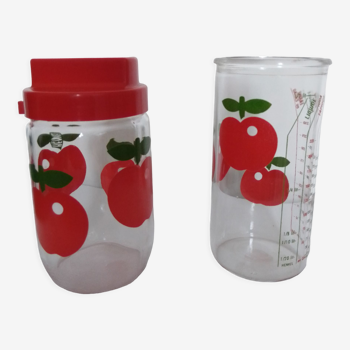 Lot de 2 pots Henkel motif pomme