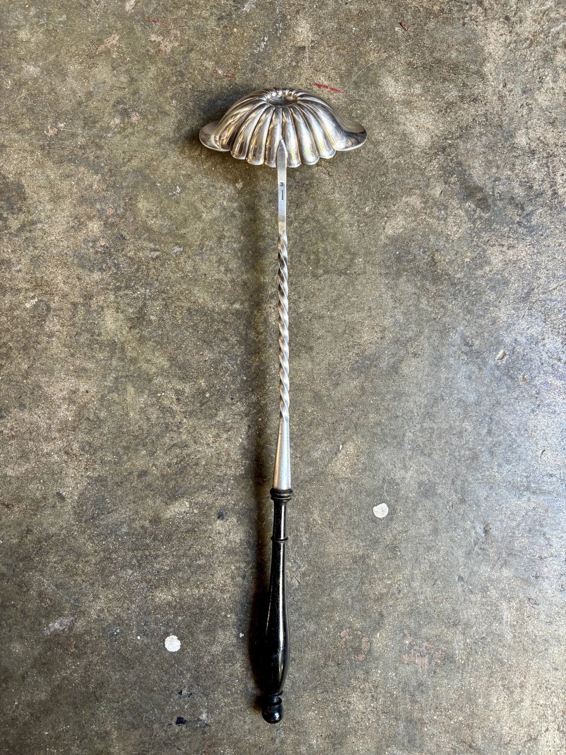 Punch ladle Christofle in ebony and silver-plated metal