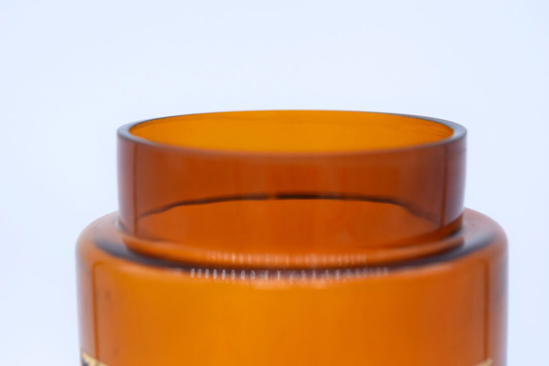 Pharmacy/apothecary old amber glass pot