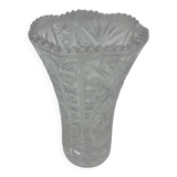 Antique cut Bohemian crystal vase