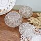Set of three vintage flowers in transparent molded glass