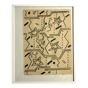 Elie dayan, untitled (abstract composition 1). felt pen on paper