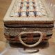 Petite boite a couture en osier vintage