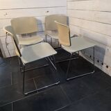 4 Max Stacker chairs in chrome metal from the 1970s.