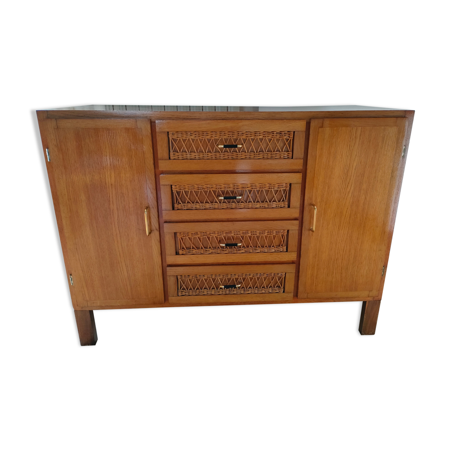 Rattan drawer sideboard