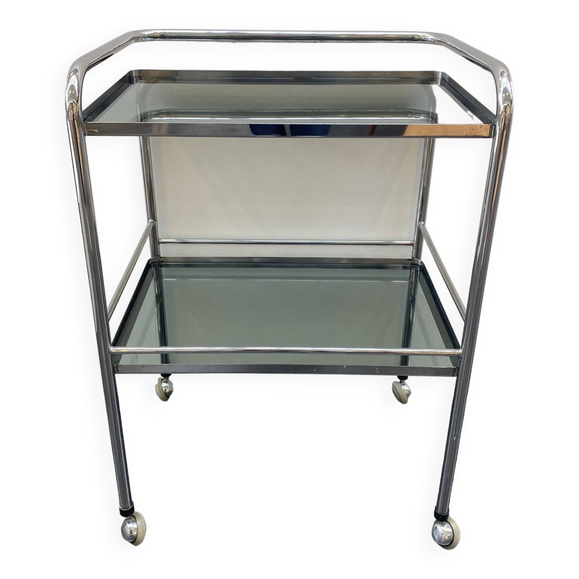 70s chrome and smoked glass server