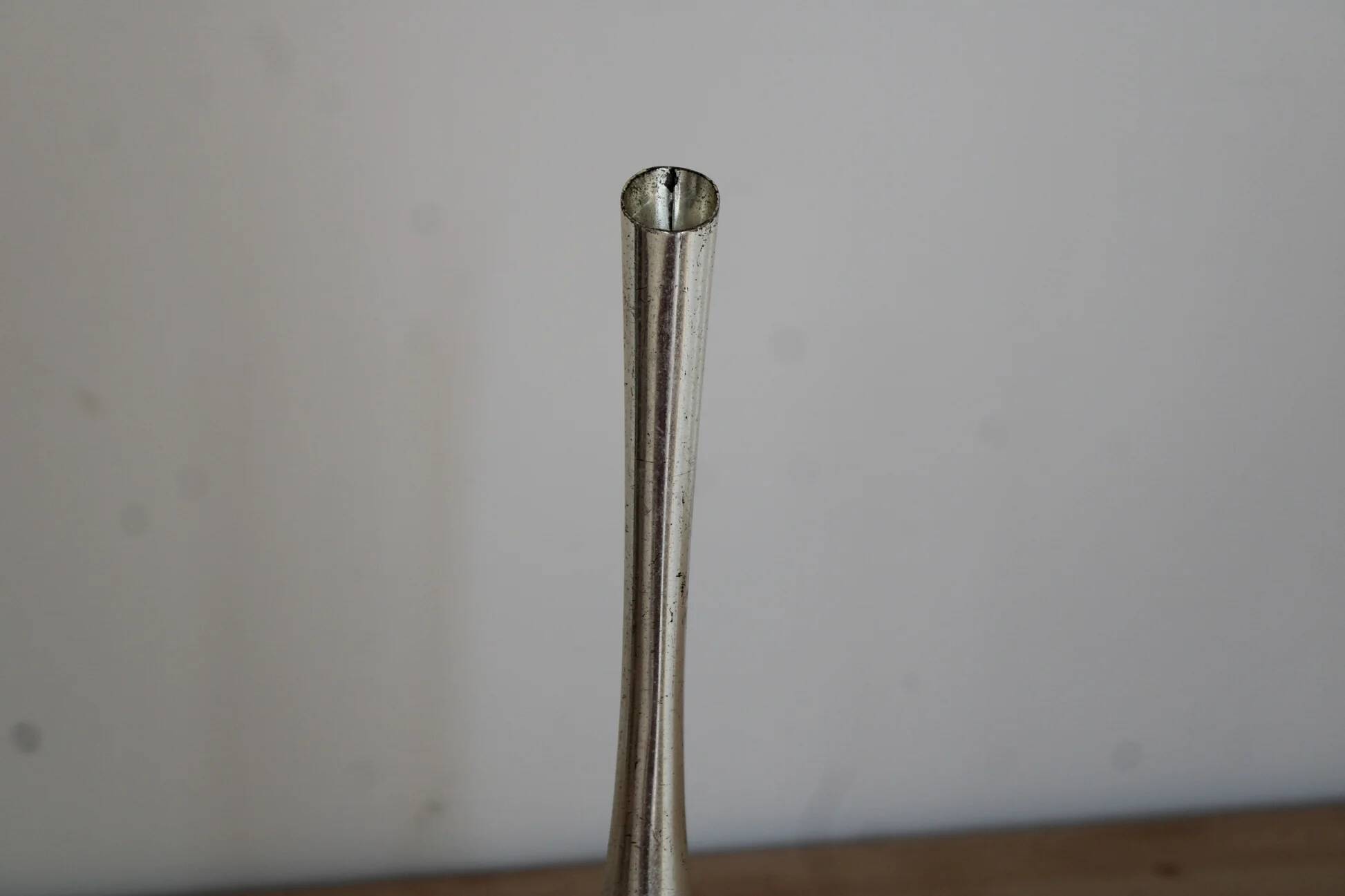 Vintage silver-plated soliflore – tall trumpet vase on a stand