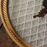 Round tray bamboo vintage butterflies