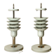 Pair danish scandinavian space age architectural table lamps