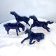 Lot 4 anciens chevaux statuettes bleues vintage