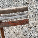 Garden bench with folding wooden slats base tubes from the 50s