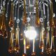 The Amber Crown, Murano Chandelier Amber and Crystal Drops, 1970s