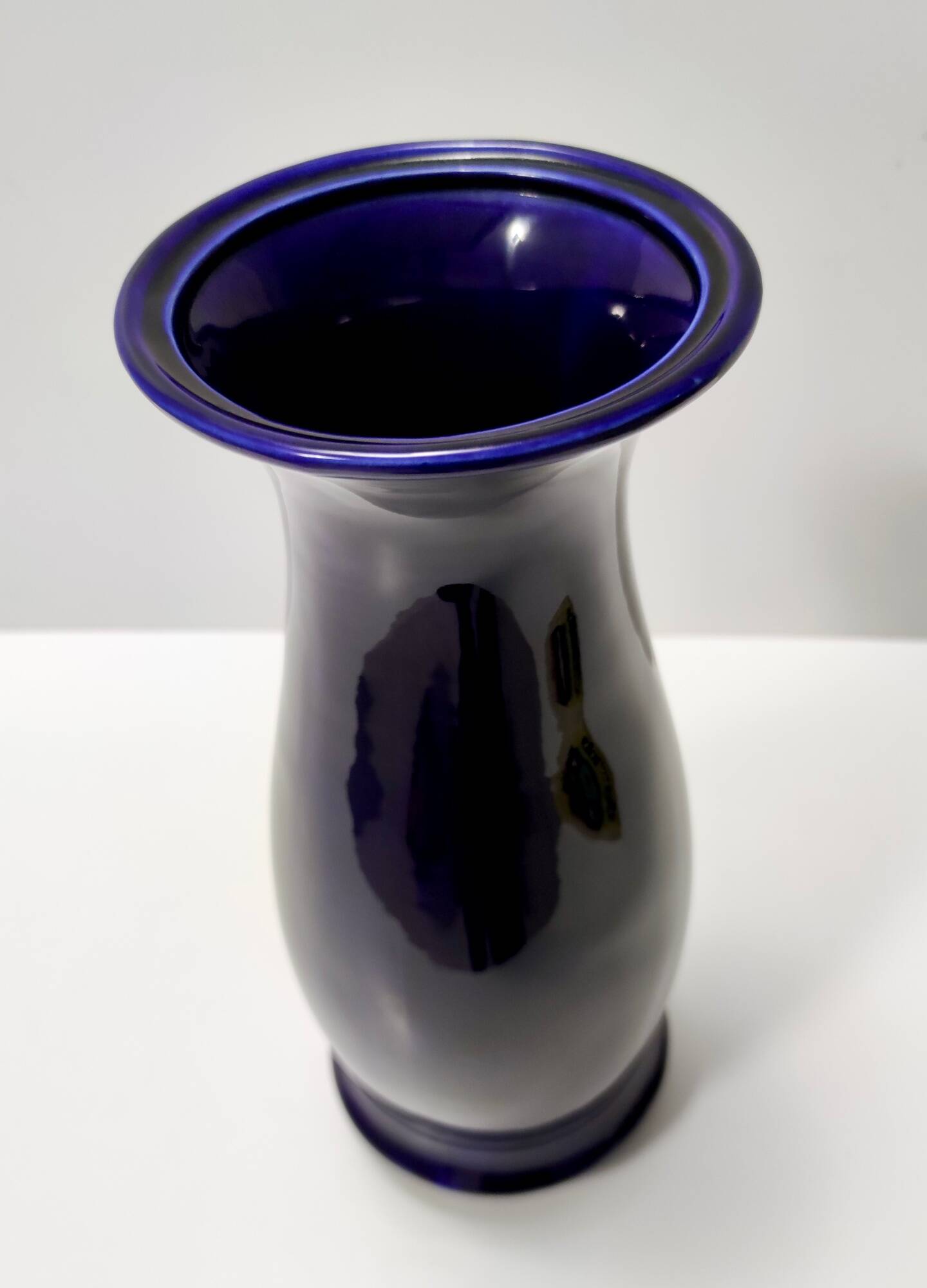 Blue Lacquered Ceramic Vase by Lavenia Ascribable to Guido Andlovitz, Italy
