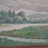 Signed oil-landscape