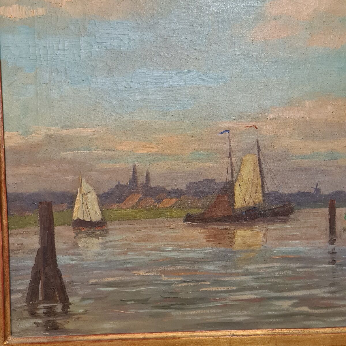 E. Van Laars Boats On  a Lake, mid 20th Century