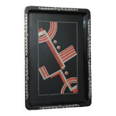 Japanese art deco lacquered wood tray