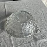 Small vintage glass bowl with a cube pattern.