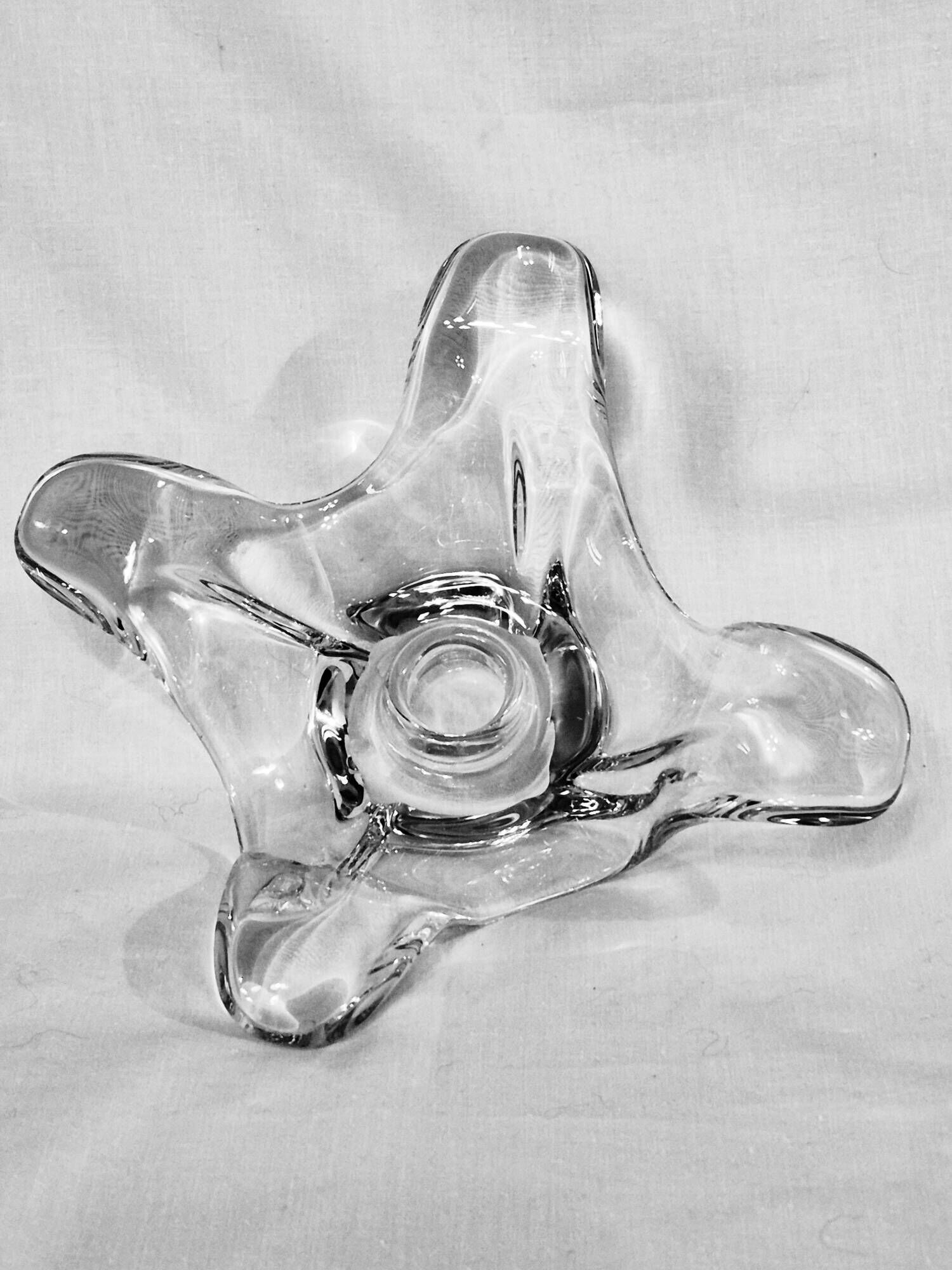 Crystal candlestick from Bayel, flower petal shape A559