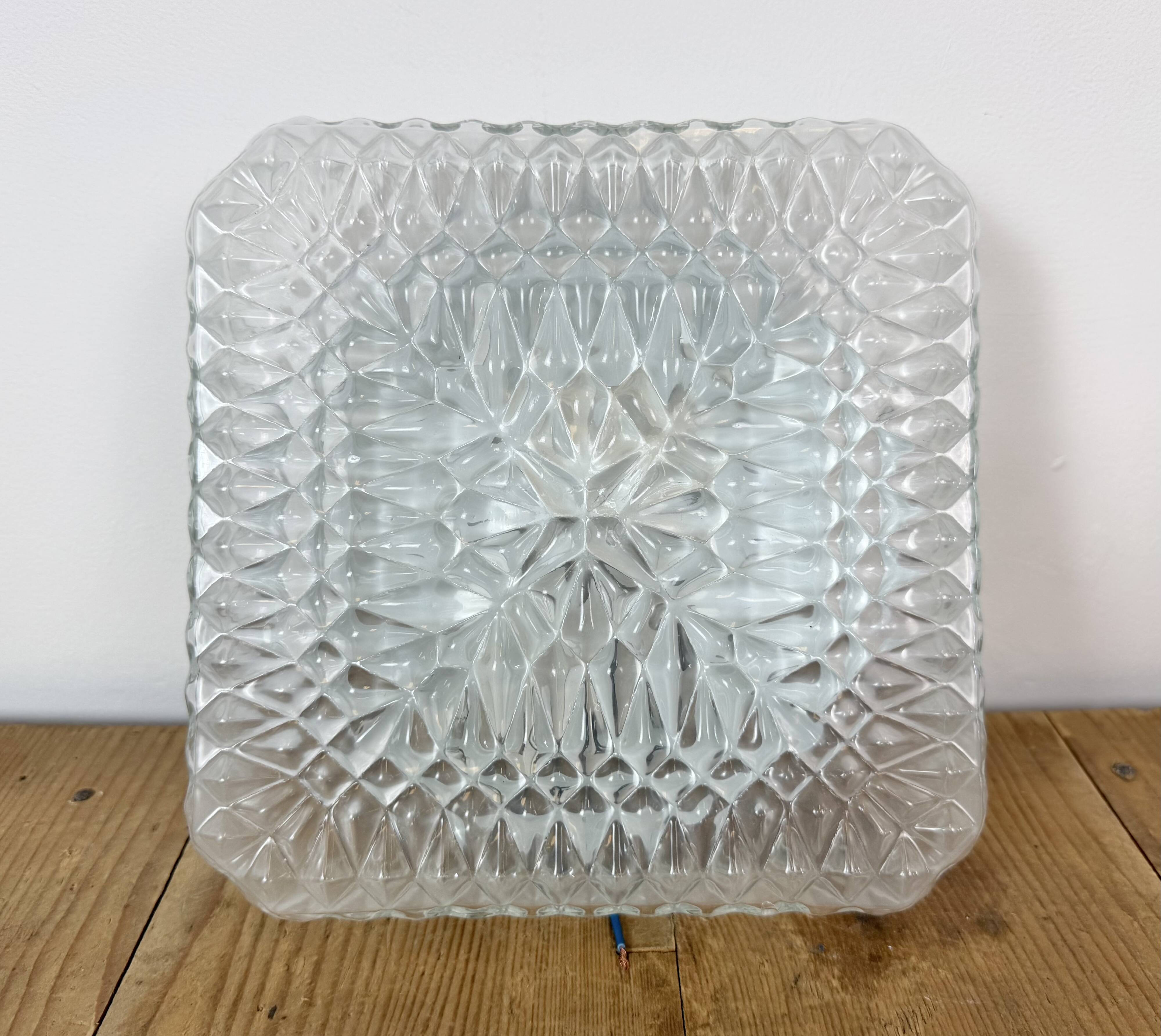 Vintage Glass Wall or Ceiling Light, 1970s