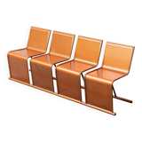 Set da 4 sedute modulari in metallo traforato anni ’80 vintage modernariato