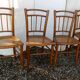 Lot de 4 chaises bois cannées