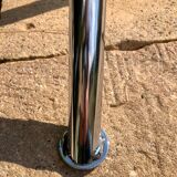 Chrome table and smoked glass