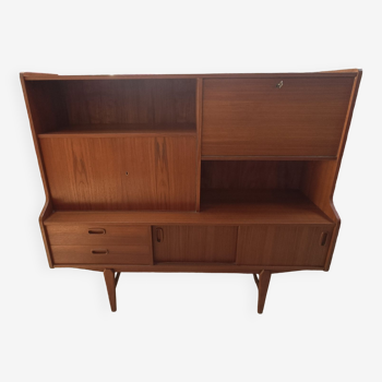 Meuble bar scandinave Samcom, teck, années 60