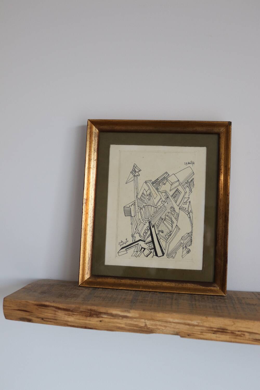 Painting drawing the city Jules Mougin, the poet postman Abstract art brut