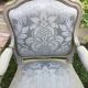 Pair of Louis XV style armchairs in grey lacquered wood.