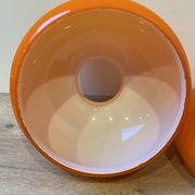 duo of Abat jour in vintage orange opaline glass