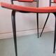 Pair of vintage chairs metal black skai red