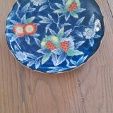 Assiette chinoise ancienne à fleurs en porcelaine signée