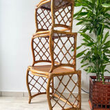 Vintage trundle tables in bamboo and rattan