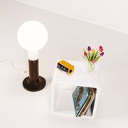Space age floor lamp in glass & metal by Temde Leuchten
