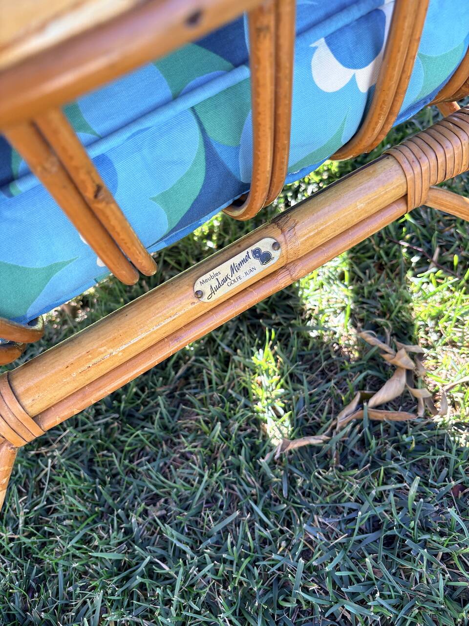 Pair of rattan armchairs "Audoux-Minnet" 1960