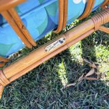 Pair of rattan armchairs "Audoux-Minnet" 1960