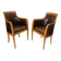 Pair of Art Deco visitor armchairs in Sycamore