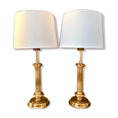 Paire lampes laiton art déco Allemagne 1960
