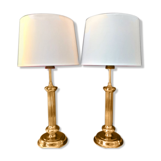 Paire lampes laiton art déco Allemagne 1960