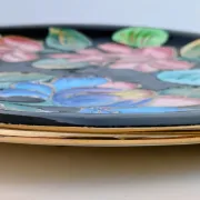 Large Decorative Enamelled Ceramic Plate — Vallauris — Floral Decoration