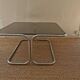 Table basse style bauhaus verre et chrome années 70
