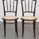 Set of 2 original vintage Thonet bistro design chairs